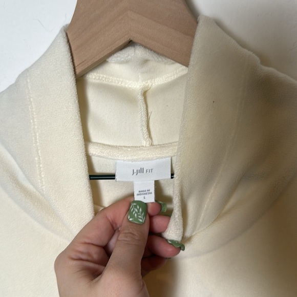 J.Jill Fit Womens Microfleece Turtleneck Tunic Sweatshirt in Cream size L - Picture 2 of 10